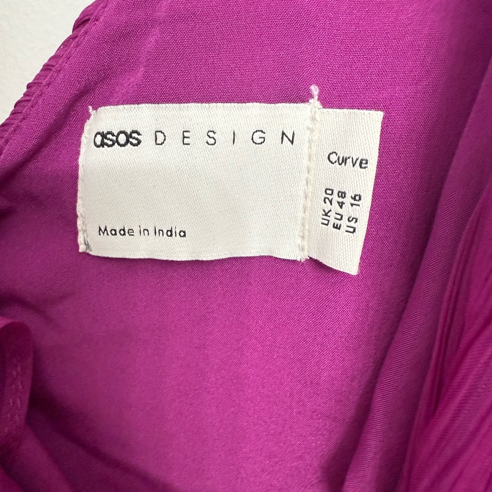 ASOS Curve Fuchsia Ruffled Maxi Dress - Picture 3 of 4